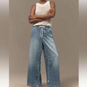 Pilcro Wide Leg Drawstring Denim sz S